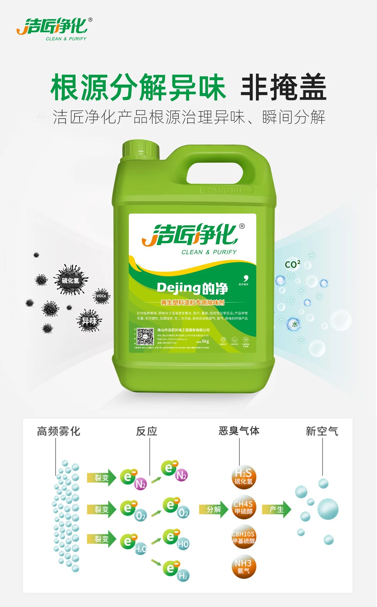 再生塑料造粒生產(chǎn)如何除臭？Dejing的凈除臭劑一站式解決方案！.jpg